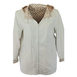   Fency ki-be fordítható, átmeneti, kapucnis, ballon-szerű kabát- krém szín