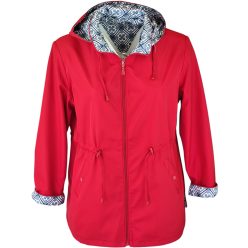   Fency ki-be fordítható, átmeneti, kapucnis, ballon-szerű kabát- piros