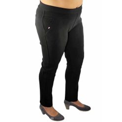   Hosszú szárú díszített zsebű, jersey leggings, gumis derekú- fekete