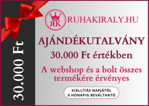 Ajándékutalvány 30.000 Ft értékben (nyomtatott, kézbeadható)